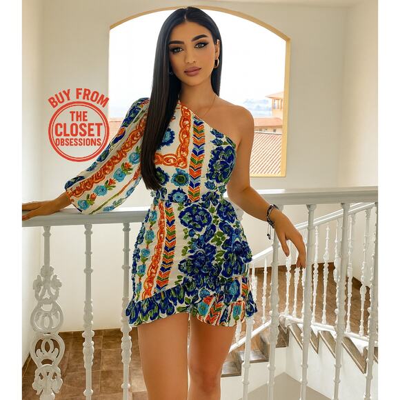 RARE!!! MANGO Asymmetrical Short Dress NWT - Picture 1 of 16